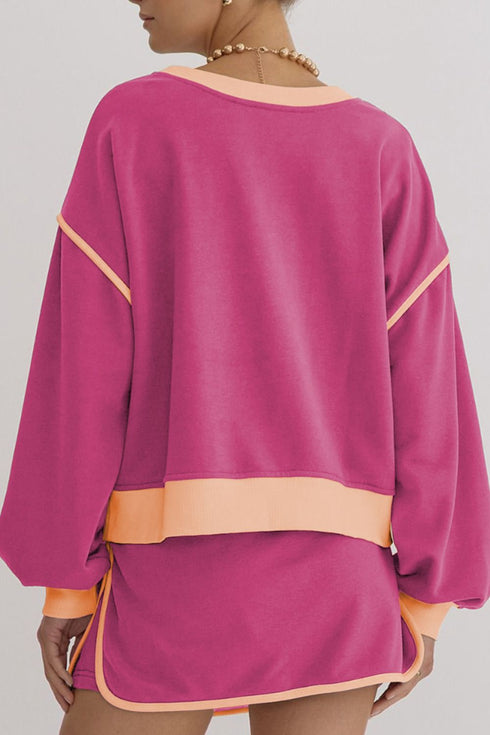 'Beryl' Round Neck Top and Skort Set - Celes Fashion